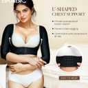 BRABIC Upper Arm Shaper Post Surgical Slimmer Compression Sleeves Posture Corrector Tops Shapewear for Women (Black), Size 64/M
