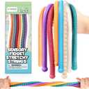 2 x Fidget Sensory Autism Toys Kids - Textured Stretchy Strings for Adults ADHD Children Stress, Flexible & Durable Quiet Fidgets for Classroom Office, Easter Stuffers Gifts Teens Boys Girls