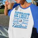Football Shirts Women Game Day Shirt Sequin Gameday Outfits Football Team Fans Graphic Tees Fall Sports Jersey (Small, Blue-detroit)