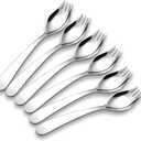 6-Pack Mini Stainless Steel Sporks, Back to school lunch supplies Fruit Appetizer Dessert Salad Flatware Set, 5.9-Inch Long(S) (5.6)