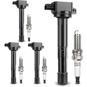 UF602 Ignition Coil & 97390 Double Iridium Spark Plug for 2.4L Honda 08-12 Accord,10-14 CR-V,12-15 Civic,12-15 Crosstour/13-15 Acura ILX Relapces# 5C1719,C1662,30520-R40-007