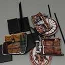 Amyhill 6 Pcs Western Party Decorations Christmas Cowboy Party Theme Wooden Standing Table Centerpiece Western Country 3D Wild Christmas West Cowboy Tabletop Decor