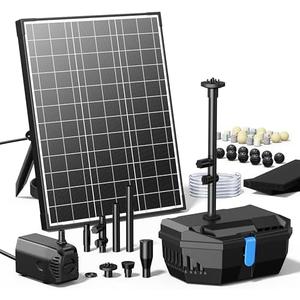 NFESOLAR Solar Water Fountain Kit, Pond Filter with 20W Solar Panel, 120 GPH Solar Water Pump, 4 Sprayers for Outdoor Pond 120-300 Gallons, Fish Tank and Garden Water Features N3212