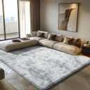 Shag Area Rug for Bedroom 7x5,Fluffy Area Rugs for Living Room,Soft Fuzzy Rug Non-Shedding Indoor Plush Carpet for Kids Bedroom Nursery Dorm Home Decor,Mottling Grey