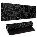 Large Topographic Map Gaming Mouse Pad for Desk Black Desk Pad with Non-Slip Rubber Base Stitched Edge Desk Organizers and Accessories Desk Decor