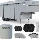 RVGUARD 5th Wheel RV Cover, Camper Cover for 29' - 33' RV, 6 Layers Anti-UV Windproof Waterproof Fifth Wheel Cover, with Storage Bag and Straps, Grey