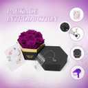 Casaido Preserved Roses Flowers for Delivery 7 Pcs, Mothers Day Rose Gifts for Her, Forever Flores in Box with Necklace, Anniversary Vanlentines Christmas Birthday Gift for Mom Wife Girlfriend, Purple