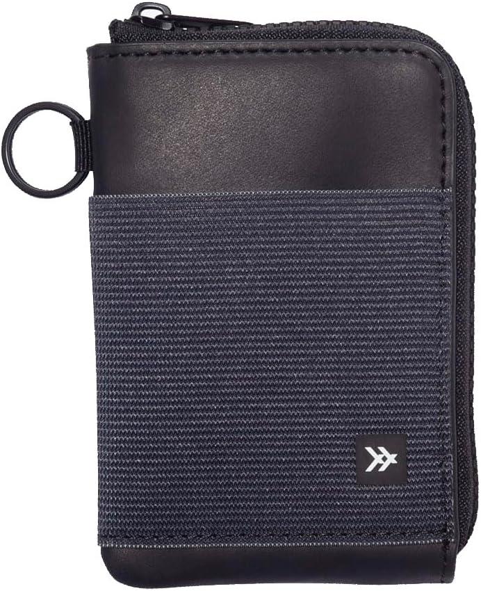 Thread Wallets RFID Blocking Leather Zip Wallet with Card Holder for Men and Women (Black)