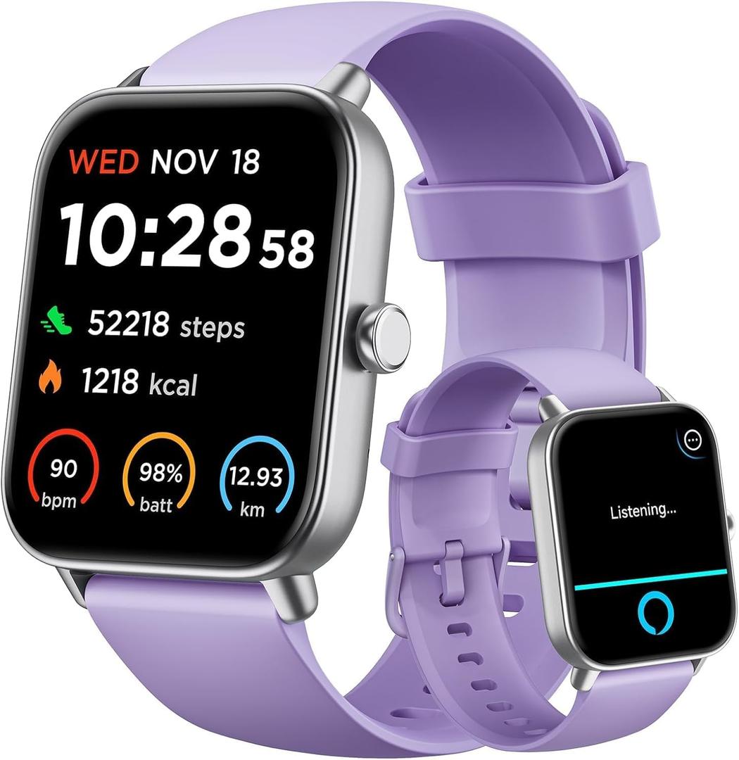 Gydom Smart Watches for Women for Android & iPhone, Alexa Built-in, 1.8" Smartwatch with Heart Rate/SpO2/Sleep/Stress, IP68 Waterproof Fitness Tracker, 100+ Sports Modes, Purple