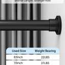 ALLZONE Heavy Duty Tension Shower Curtain Rod 42-83 Inches for Bathroom, Window, Non-Slip, Adjustable with Strong Spring Pole for Closet, Doorway, No Rust, No Drilling, Black