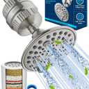 Cobbe 6-Setting High Pressure Filtered Shower Head Combo, Detachable Rain Shower Head with 20 Stage Shower Head Filter for Hard Water - Remove Chlorine and Harmful Substances, Brushed Nickel