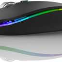 Uiosmuph G12 Wireless Mouse, Silent Rechargeable LED (Black)
