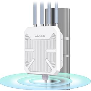 WAVLINK AX1800 Outdoor WiFi 6 Extender, Long-Range High-Power Outdoor Access Point with Engineered High-Gain Antennas, PoE, IP67 Weatherproof for Yard, Farm, RV & Garage. (573HX1)