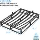 Bilily 10 Inch Queen Bed Frame with Steel Slat Support,Low Profile Queen Metal Platform Bed Frame Support Mattress Foundation,No Box Spring Needed,Easy Assembly,Noise Free