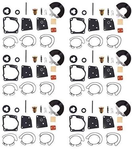 WFLNHB 6 x Carburetor Repair Kit replacement for Johnson Evinrude V4, V6 (90 100 105 115 150 175hp) 18-7247 436852 438996