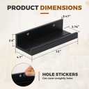 2 x Muzilife 12" Small Floating Wall Ledge Shelves with Lip - Set of 2 Wood Floating Shelves - Black Wall Mounted Picture Ledge for Office, Bathroom, Bedroom, Living Room, Kitchen