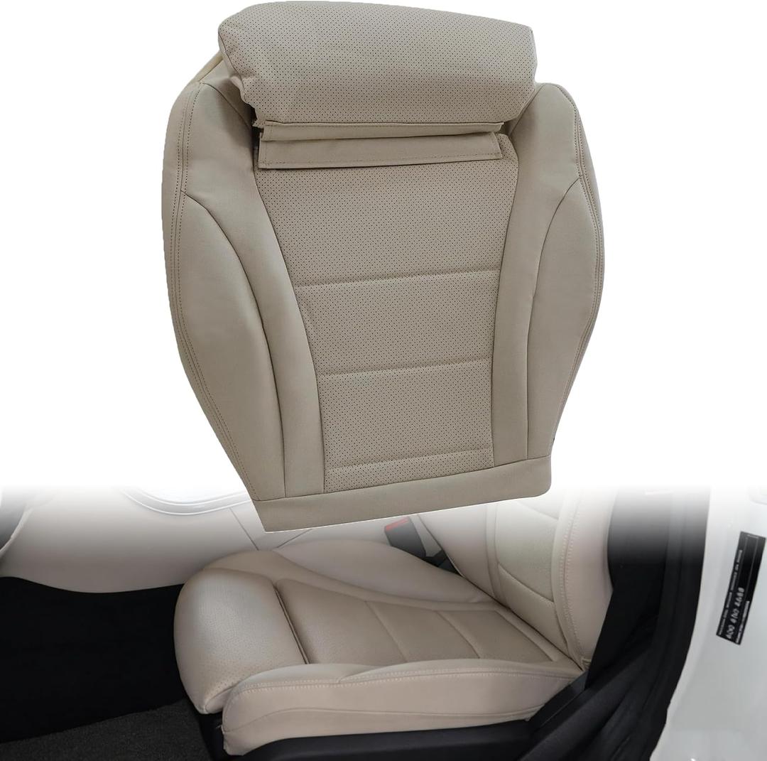 Driver Side Bottom Leather Replacement Seat Cover Light Tan Fit for Mercedes-Benz C-Class C250 C300 C350 C350e C400 4Matic Sport Exclusive Luxury 2015 2016 2017 2018 2019 2020 2021