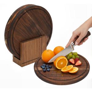 tonchean Book Cutting Board Set with Wooden Stand, 12.99inx12.99inx0.79in