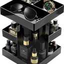 Cologne Organizer for Men 3 Tier Acrylic Waterproof Perfume Holder Cologne Stand with Rotate Waterproof Perfume Shelf,Husband Boyfriend Birthday Gift Ideas
