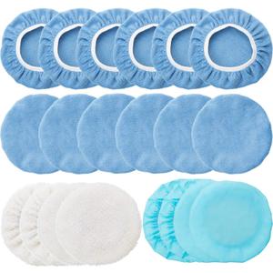 Mudder 20 Pieces 9 to 10 Inches Buffer Pads Car Polisher Bonnet Orbital Buffer Bonnets Microfiber Polishing Pad Cover