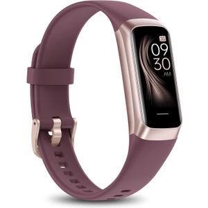 Fitness Tracker with 24/7 Heart Rate Blood Oxygen Sleep Monitor,Activity Tracker with 1.1" AMOLED Touch Color Screen, Multiple Sport Modes Step Counter,IP68 Waterproof for Women Men (Burgundy Red)