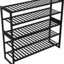 Shoe Rack Bamboo 5 Tier Shoe Organizer, Storage 20-25 Pairs for Closet Entryway, Stackable Large Tall Shoe Shelf Holder Stand Cubby for Door Hallway Bedroom Garage (5-tier-long/32.5*10.5*30.3in)