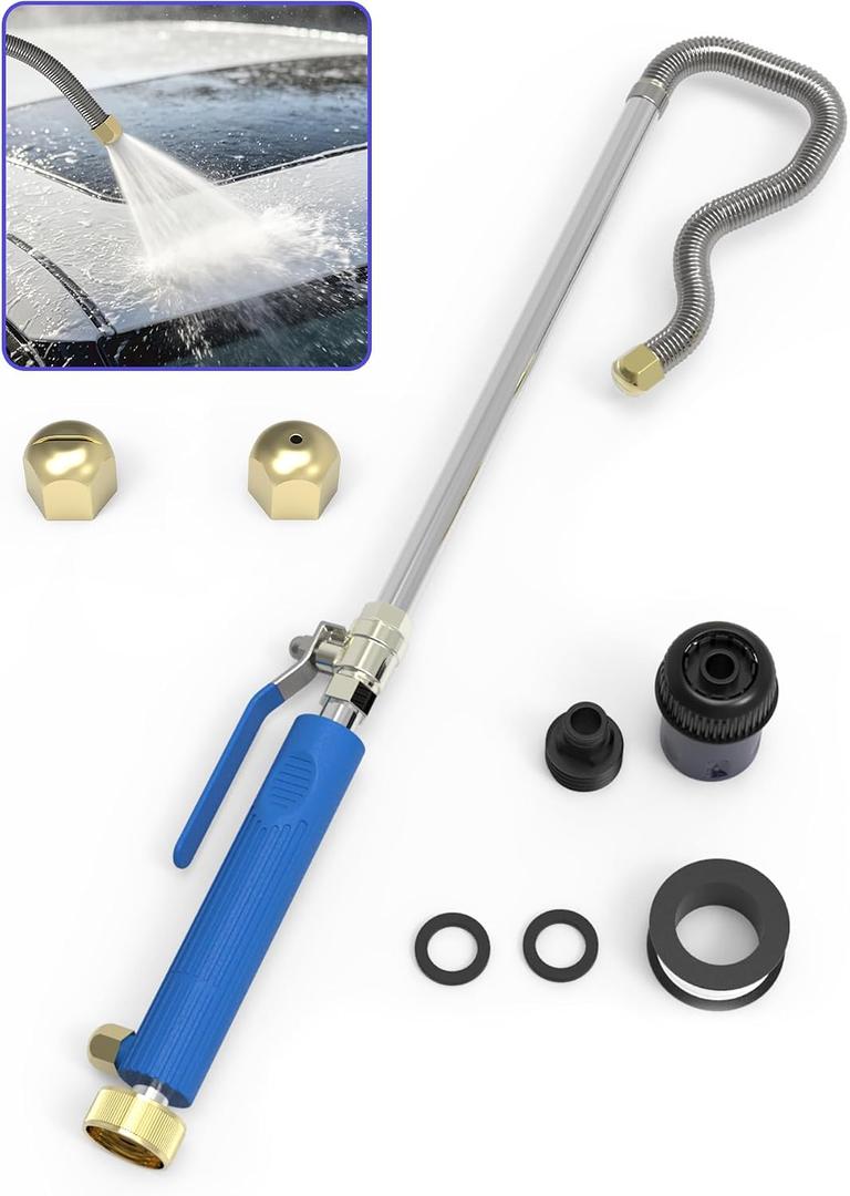 Jet Nozzle High Pressure Power Washer Wand for Garden Hose,Hydro Jet Water Hose Nozzle with 2 Interchangeable Quick Connectors for Car Wash Gutter Patio Window Pet Shower Outdoor Cleaning (9)