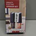 CIRCLE JOY Rechargeable Electric Salt and Pepper Grinder Set Gravity Salt and Pepper Mills Set with LED Light, No Battery Needed, Adjustable Coarseness, Washable 135ml Container, Black