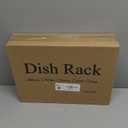 SNTD Dish Drying Rack - Small Dish Rack for Kitchen Counter, Stainless Steel Dish Drainer with Utensil Holder and Drainboard, 11" W x 15" L (Black)