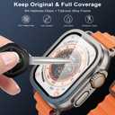 WSKEN for Apple Watch Ultra 3/Ultra 2/Ultra Screen Protector 49mm,9H Tempered Glass + Titanium Alloy Frame, [Keep Original] [Touch Sensitive] Lightweight Protective Glass Film, Orange + Original