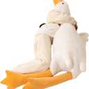74.8 Inches White Goose Plush Pillow, Giant Soft Stuffed Toy for Children | Premium plush material, skin-friendly, easy to clean, ideal for cuddling, home decor, birthday and festival gifts for kids, 190cm/74.8in/6.23ft