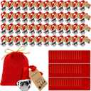 Duraaamo 60 Sets Christmas Polar Themed Party Gifts Bulk Believe Bell Ornaments Santa Sleigh Bells Christmas Train Party Gifts Stocking Stuffers Holiday Decoration for Xmas Tree Home (Silver)