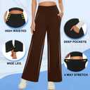 NEW YOUNG 2 Pack Women's Wide Leg Pants with Pockets High Waist Loose Sweatpants Casual Lounge Yoga Workout Palazzo (L)