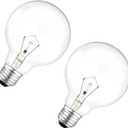 2 Pack G25 Globe Light Bulbs 40W Incandescent Light Bulb, G25 Double Life Globe Bulb,2700K Soft White, E26 Base, Dimmable Crystal Clear Vanity Bulbs