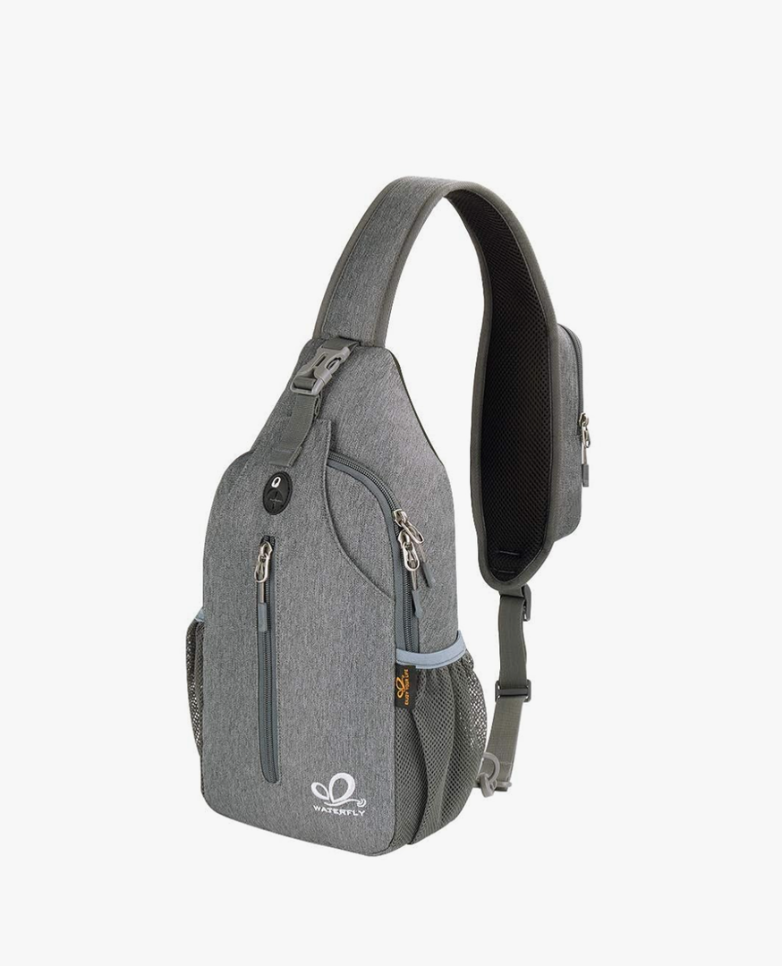 WATERFLY Crossbody Sling Backpack Sling Bag Travel Hiking Chest Bag Daypack