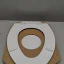 Mayfair Ashton Easy to Clean Single Hinge Toilet Seat, Modern Slow Close Wood Toilet Seat, Made in USA, Elongated, White
