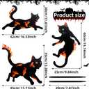 3 Pack Metal Black Cat Statues with Flame Design -Black Cat Decor Yard Signs with Stakes, Rustproof Halloween Yard Decor, Outdoor Garden Stakes for Haunted House, Lawn, and Everyday Decor (3)