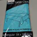 Smiry Disposable Table Cloth - 6 Pack, 54 x 108 Inch Waterproof Rectangle Tablecloths for Parties, Decorative Plastic Table Cover, Leakproof & Sturdy, Teal