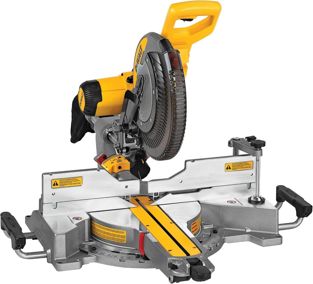 DEWALT Miter Saw, 12 Inch Double Bevel Sliding Compound Miter Saw, Includes Blade Wrench and Clamp, Increased Crosscut Capacity, Powerful 3800 RPM Motor 15 Amp (DWS779)