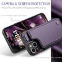 Compatible with iPhone 15 Wallet Case with Card Holder RFID Blocking for Women Men, Double Magnetic Clasp Kickstand Shockproof Phone Case Fit for iPhone 15, Purple