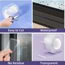 Transparent Window Sealing Tape,2.75 Inch x 32.8 FT,Window Insulation for Winter,Weather Stripping Heavy Duty,Clear Draft Seal Tape for Doors Windows and Ac,No Residue