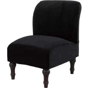 JIAN YA NA Armless Accent Chair Cover, Stretch Armless Chair Slipcover Velvet Armless Chair Covers Slipper Chair Slipcover Furniture Protector Covers for Living Room Bedroom(Velvet, Black)