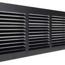 Fits 24x6 Duct Opening | Steel Baseboard Return Air Grille by Handua | Vent Cover Grill | 7/8" Margin Turnback [Depth] to Fit Baseboard | Black | Outer Dimensions: 25.75"W X 7.75 "H