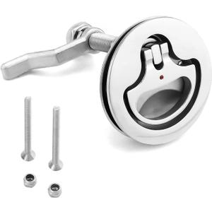QWORK Marine Hatch Pull - 316 Stainless Steel Cam Latch with Flush Lift and Slam Action, 1 Pack