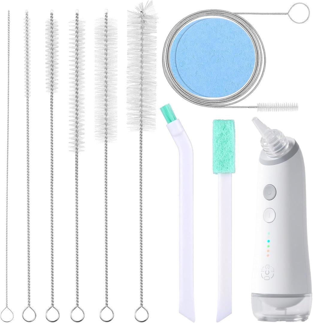 Mity rain 12-Piece Baby Nasal Aspirator Cleaning Kit with Extra Long Brush - Complete Hygiene Set for Electric & Manual Nose Suckers, Includes Storage Box, Perfect Newborn Essentials Gift