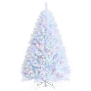 White Iridescent Tinsel Artificial Christmas Tree with Branch Tips 10ft