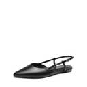 DREAM PAIRS Slingback Flats for Women, Pointed-Toe Elegant Women's Ballet Flats with Buckle Strap, Classic Low Heel Dress Shoes for Casual Work Office Party,Size 8,All Black-Pu,DWUMFA2504, 7.5
