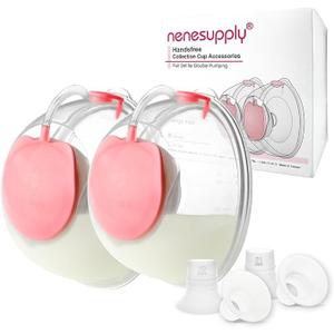 Nenesupply Handsfree Wearable Breastmilk Collection Cara Cups Compatible with Spectra S1 S2 9 Plus Baby Buddha Momcozy V1 Lansinoh Breast Pumps 24mm Silicone Flanges Replacement for Spectra Pump Parts