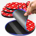 Black Hook and Loop Round Strips with Super Adhesive Heavy Duty, Heat Resistant Waterproof, Outdoor or Indoor Use, 16 Sets 1.97 Inch