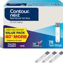 Ascensia Contour Next Blood Glucose Test Strips for Diabetes 70 Count (1 Pack) - Accurate, No Coding, Second-Chance Sampling, Compatible with All Contour Next Meters for Easy Blood Sugar Testing